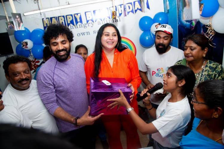 Actress Namitha celebrates her birthday with furry friends at HEAVEN FOR ANIMALS (HFA), Anna Nagar
