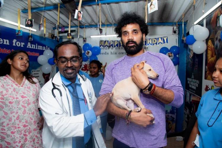 Actress Namitha celebrates her birthday with furry friends at HEAVEN FOR ANIMALS (HFA), Anna Nagar