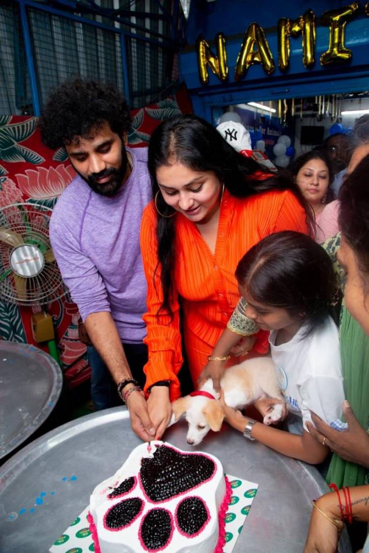 Actress Namitha celebrates her birthday with furry friends at HEAVEN FOR ANIMALS (HFA), Anna Nagar