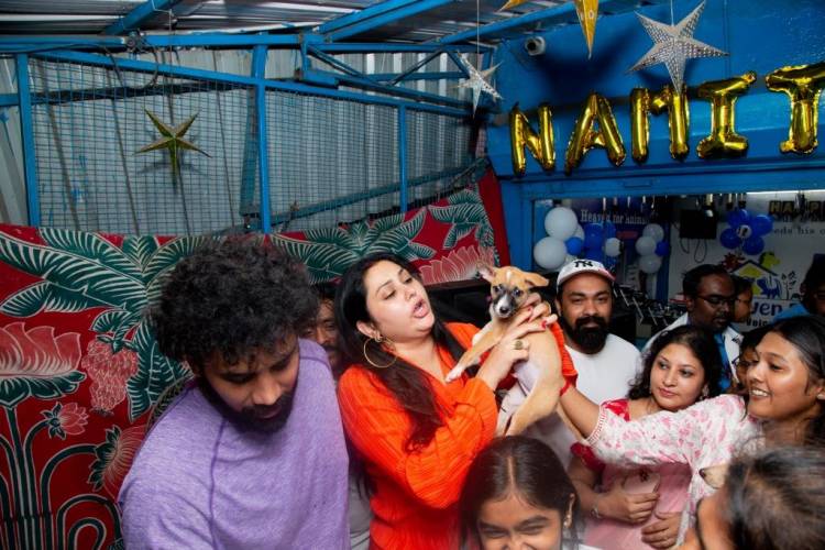 Actress Namitha celebrates her birthday with furry friends at HEAVEN FOR ANIMALS (HFA), Anna Nagar