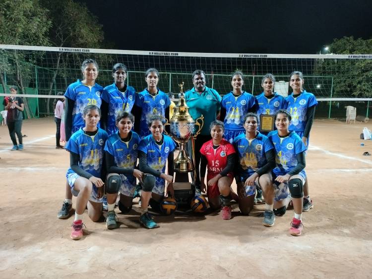 1st State Level Invitation open Volleyball (W)Tournament -SRM IST WON GOLD Medal 