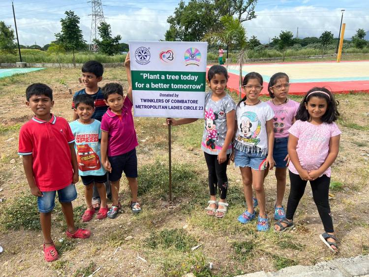Children from Coimbatore Metropolitan Ladies Circle 23 Conduct Tree Plantation Drive