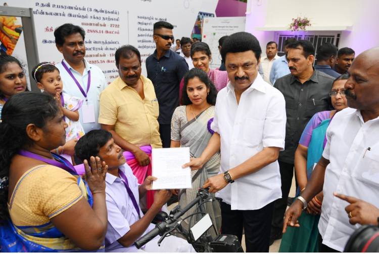 The Honourable Chief Minister of Tamil Nadu, Thiru M. K. Stalin, today inaugurated ‘Vizhuthugal – One Stop Centre’ established to provide health - related rehabilitation services for Differently Abled Persons, in Kannagi Nagar, Sholinganallur, Chennai.