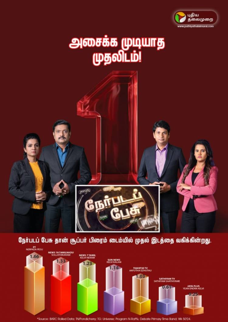 “நேர்படப் பேசு” மதிக்கப்படும் நம்பர்1 விவாத நிகழ்ச்சியாக “நேர்படப் பேசு” தேர்வு