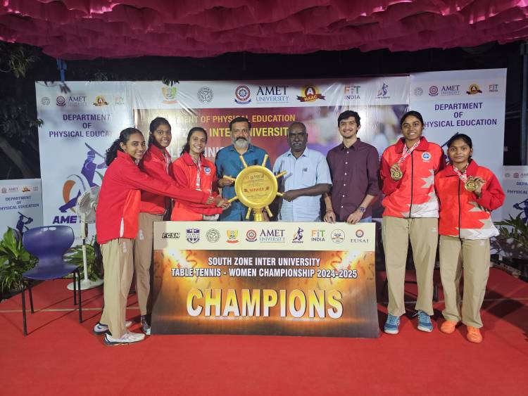 SRMIST Table Tennis Women Team WON Gold Medal in SOUTH ZONE INTER UNIVERSITY TABLE TENNIS WOMEN CHAMPIONSHIP 2024-2025
