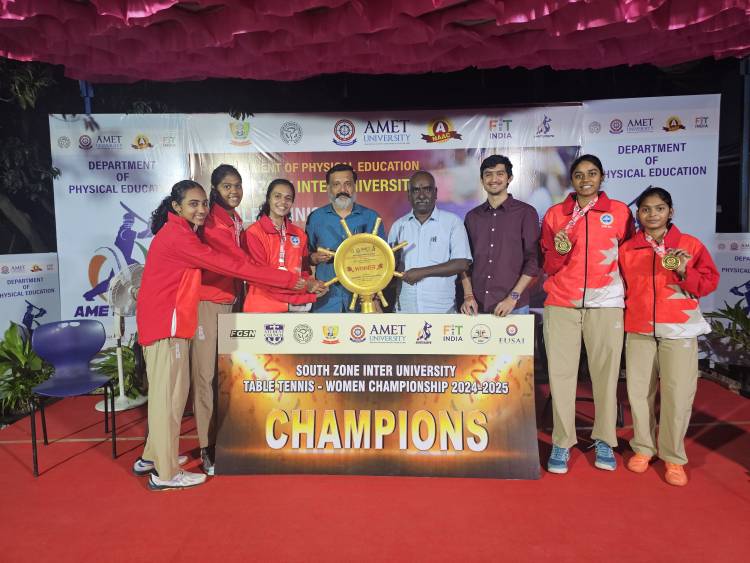 SRMIST Table Tennis Women Team WON Gold Medal in SOUTH ZONE INTER UNIVERSITY TABLE TENNIS WOMEN CHAMPIONSHIP 2024-2025