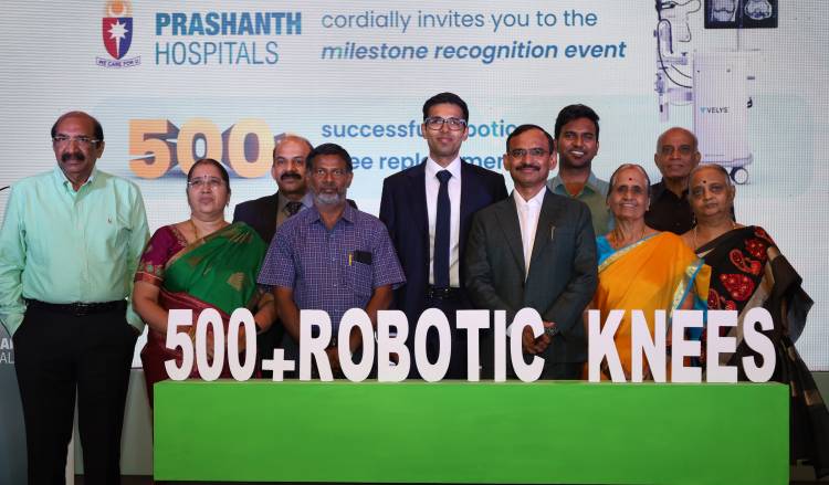 Prashanth Hospitals Becomes City’s First To Successfully Heal 500 Patients with Robotic Knee Replacement Surgeries Using 4th Gen Velys Tech 