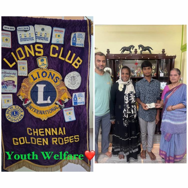  Project Number:10 Youth Welfare - Sponsored amount towards Educational Support to a 9 th std student for Stationery. Donor: Ln. Radharani.K