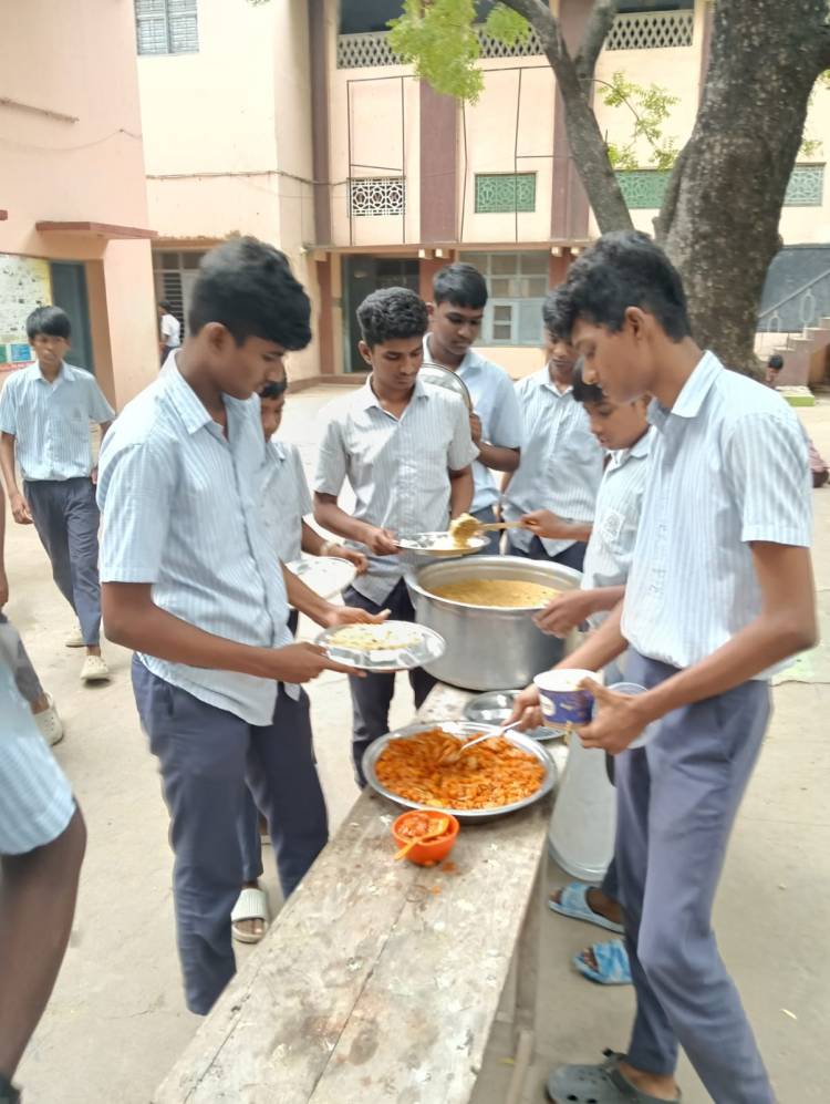 Today 08.08.2025 Lunch. SambarRice , porial & pickle.