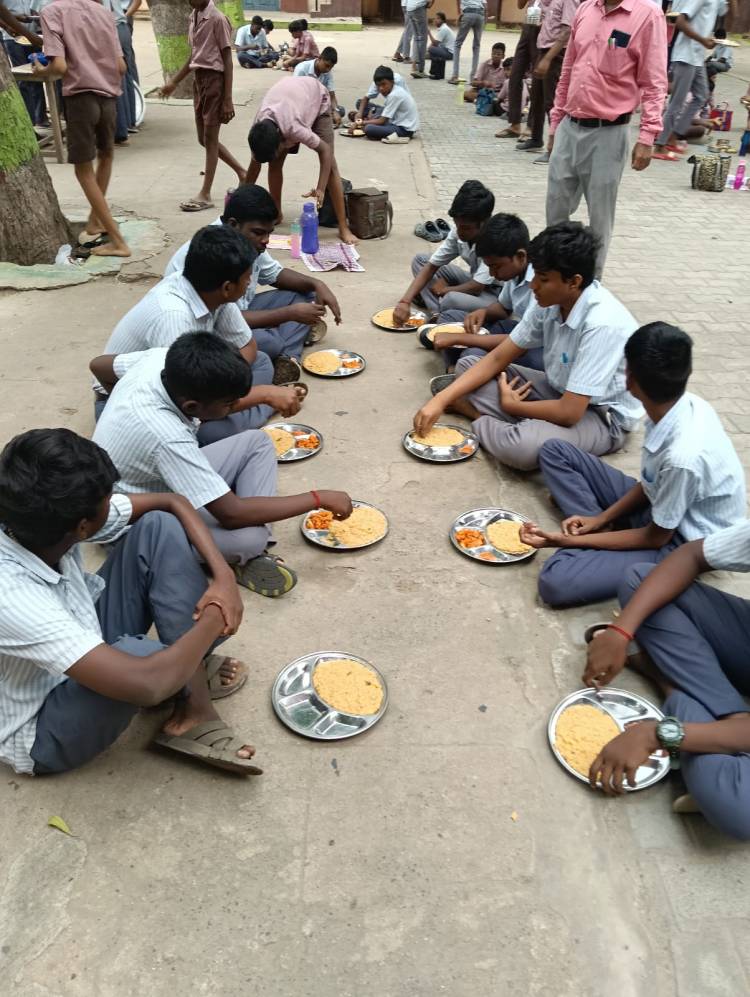 Today 08.08.2025 Lunch. SambarRice , porial & pickle.