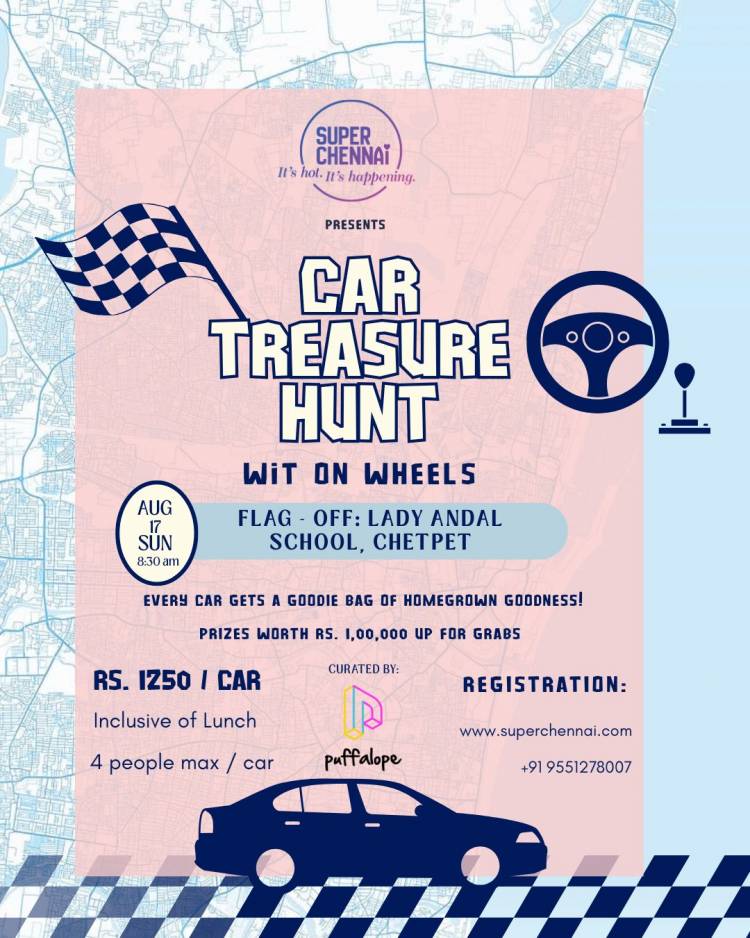 Super Chennai Invites Participation For A Citywide Car Treasure Hunt In Celebration of Madras Week