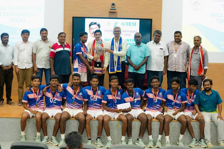 SRMIST Founders Birthday Trophy- Ball Badminton Men Team Won Gold