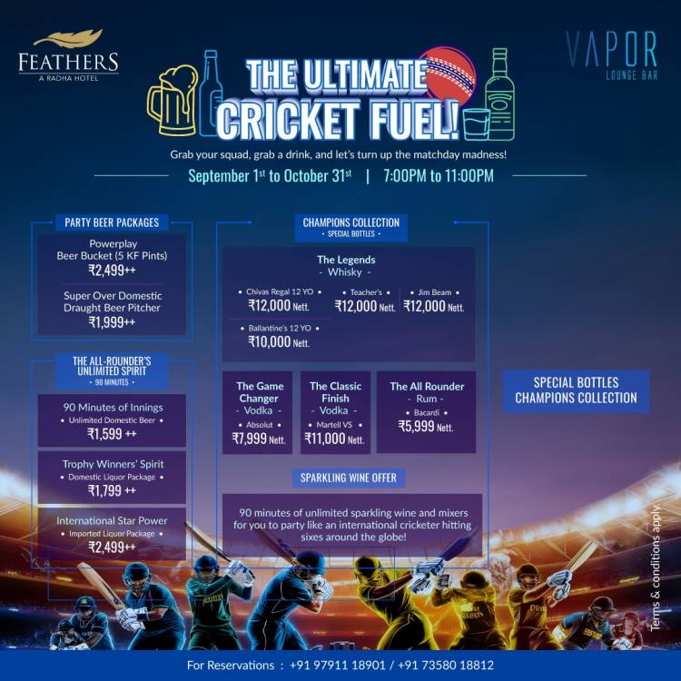 The Ultimate Cricket Fuel at Vapor, Feathers Hotel