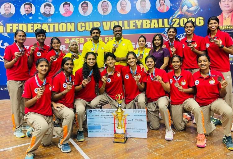 Association of Indian Universities Women’s Volleyball Team Wins Historic Bronze at Federation Cup After 22 Years 