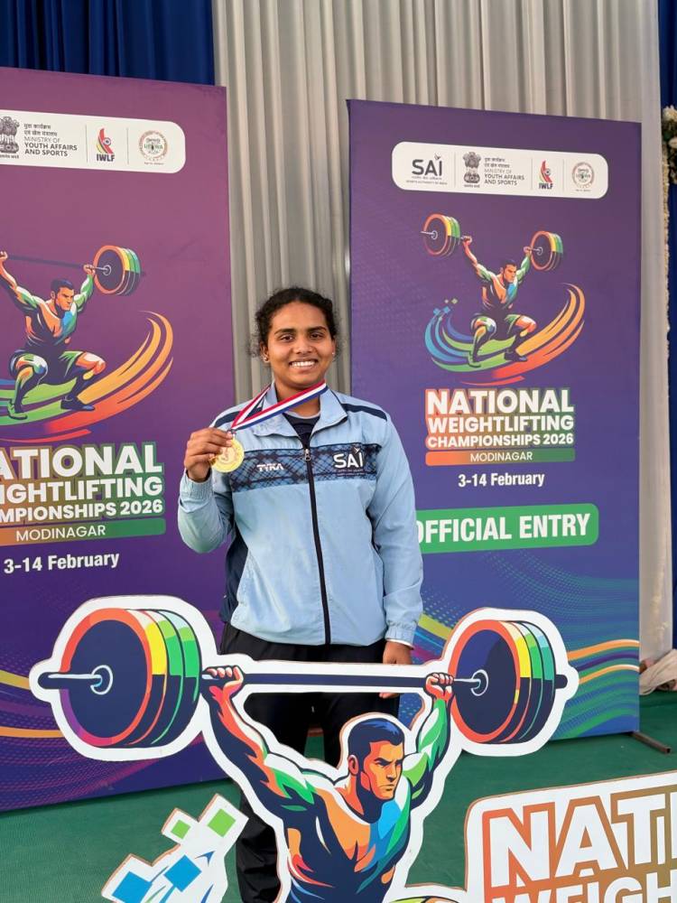 SRM IST WEIGHTLIFTER MS M. A. Hasin Sherin-Won Gold Medal 