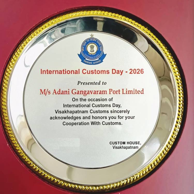 Adani Gangavaram Port Wins Prestigious “Top Custodian – Port” Award, International Customs Day 2026