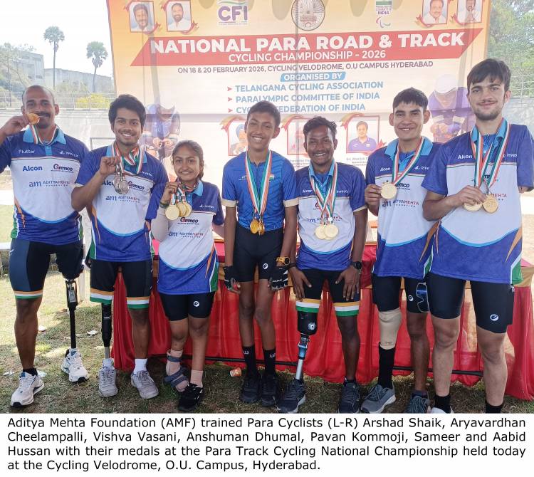 Aditya Mehta Foundation Para Cyclists Shine  at Para Track Cycling National Championship