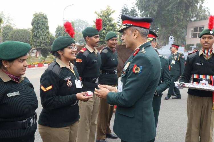 KLH Aziznagar Cadet Conferred DG NCC Commendation Card at National Level
