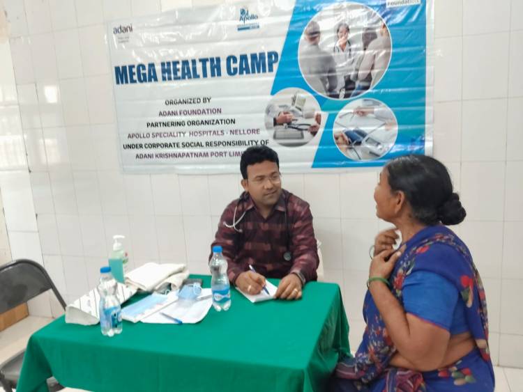 Adani Krishnapatnam Port organised Mega and Multi Speciality Health Camp at Muthukur