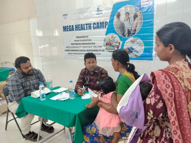 Adani Krishnapatnam Port organised Mega and Multi Speciality Health Camp at Muthukur