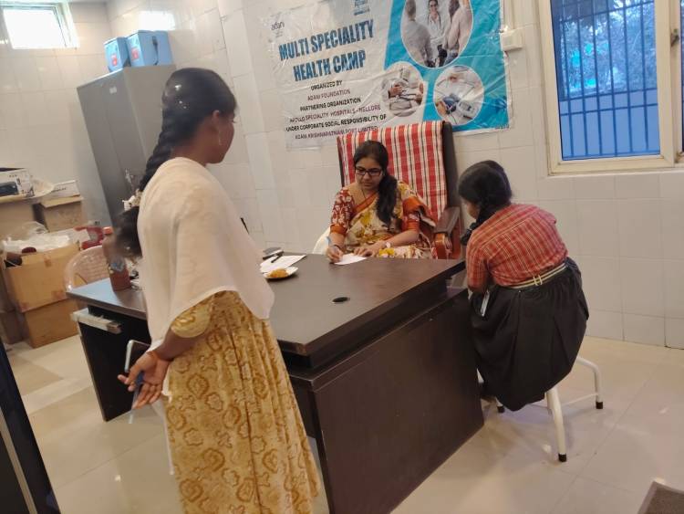 Adani Krishnapatnam Port organised Mega and Multi Speciality Health Camp at Muthukur