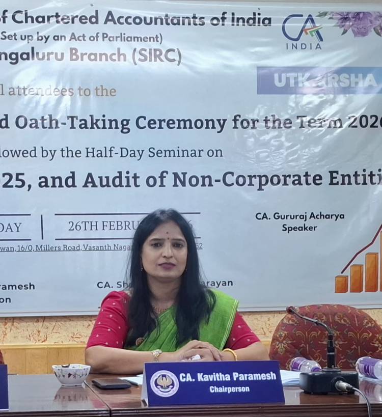  ICAI Bengaluru Branch  SIRC Announces New Office Bearers for the Year 2026 - 2027