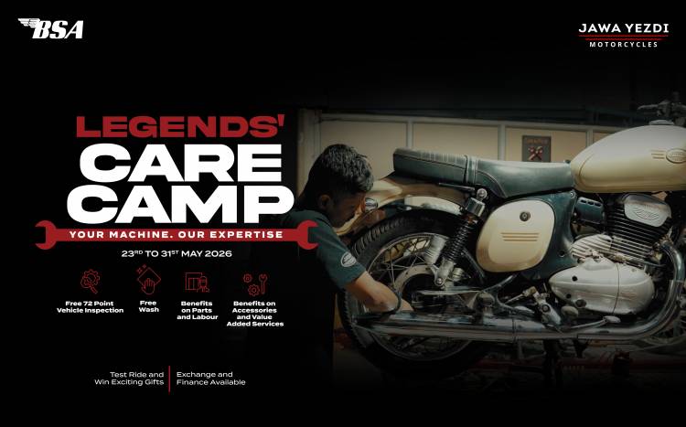CLASSIC LEGENDS LAUNCHES 9-DAY “LEGENDS’ CARE CAMP” ACROSS JAWA, YEZDI AND BSA DEALERSHIP NETWORK