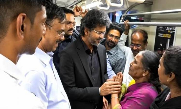 Chief Minister Vijay takes first ride on Chennai Metro, inspects ongoing works