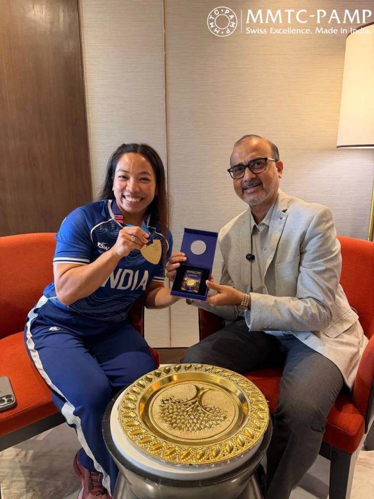 Champion Mirabai Chanu Unveils MMTC-PAMP's 'Virasat' Recycled Gold Coin to Celebrate India's 80th Year of Independence