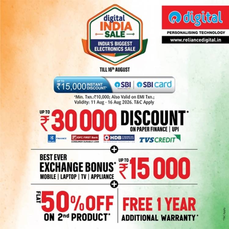 Reliance Digital Brings Digital India Sale Crazy Offers (D.I.S.C.O.)
