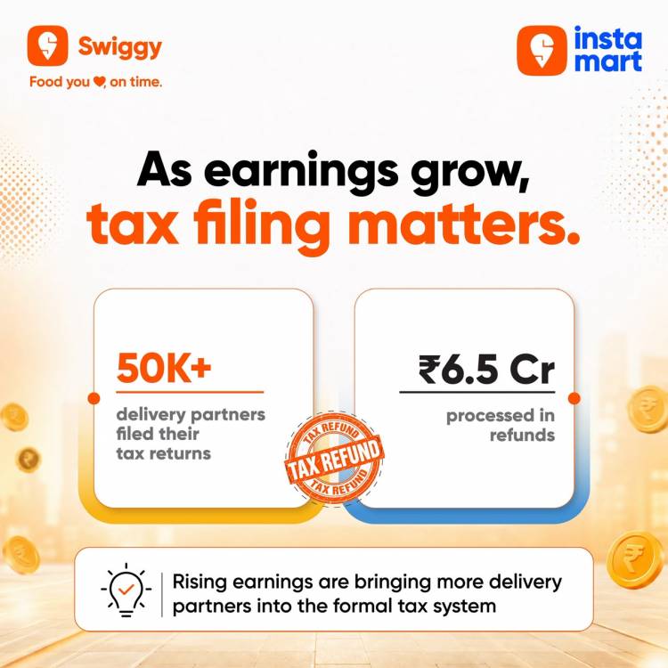 Swiggy enables over 50,000 delivery partners to file ITR: Facilitates INR 6.5 crores in income tax refunds