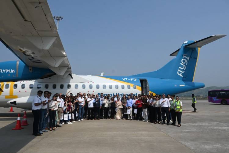 FLY91 Touches Down at Navi Mumbai International Airport with Ceremonial Flight
