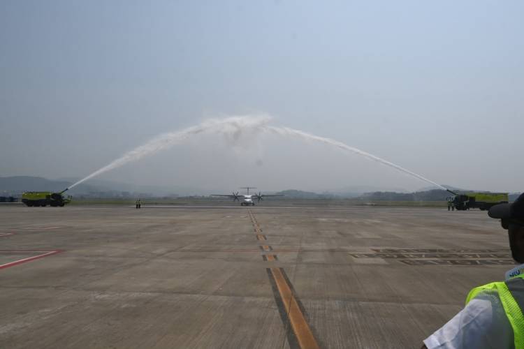 FLY91 Touches Down at Navi Mumbai International Airport with Ceremonial Flight